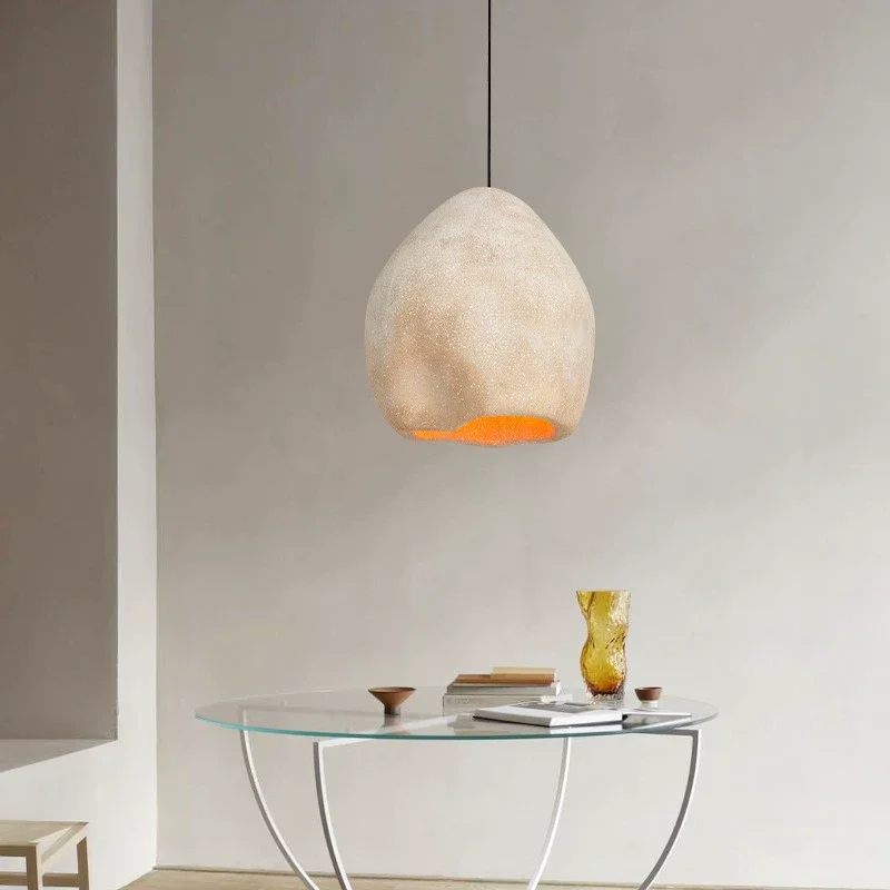 Wabi Sabi style pendant lamp bedroom bedside lamp homestay restaurant lamp cream style art design decorative lighting fixture