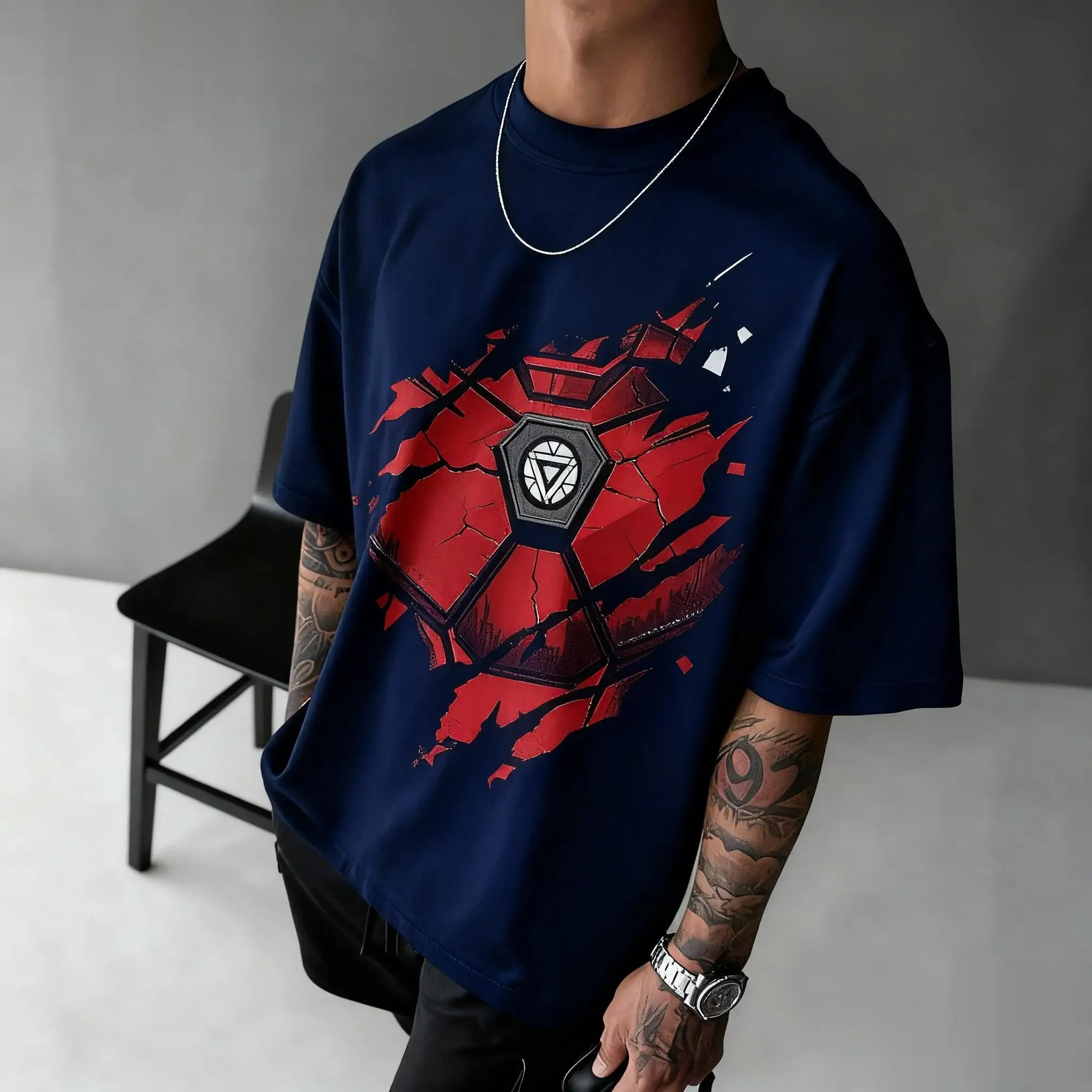 

Oversized Vintage Marvel Iron Man Graphic T Shirt Man Women Short Sleeve Superhero Streetwear Top Casual Summer Fashion Y2k Tees
