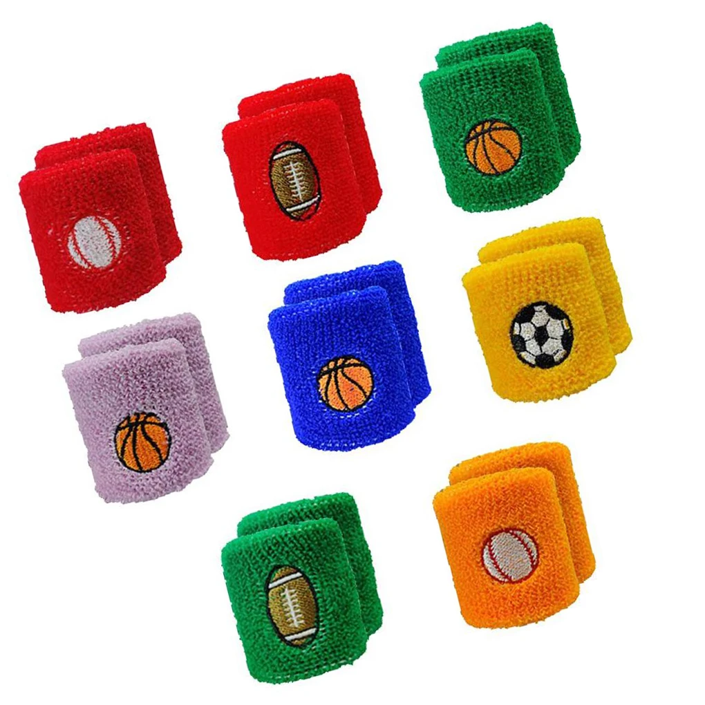 16 Kids Wristband Multi-purpose Wristbands Children Wrist Braces Supports Football Basketball Absorbent Colorful Outdoor