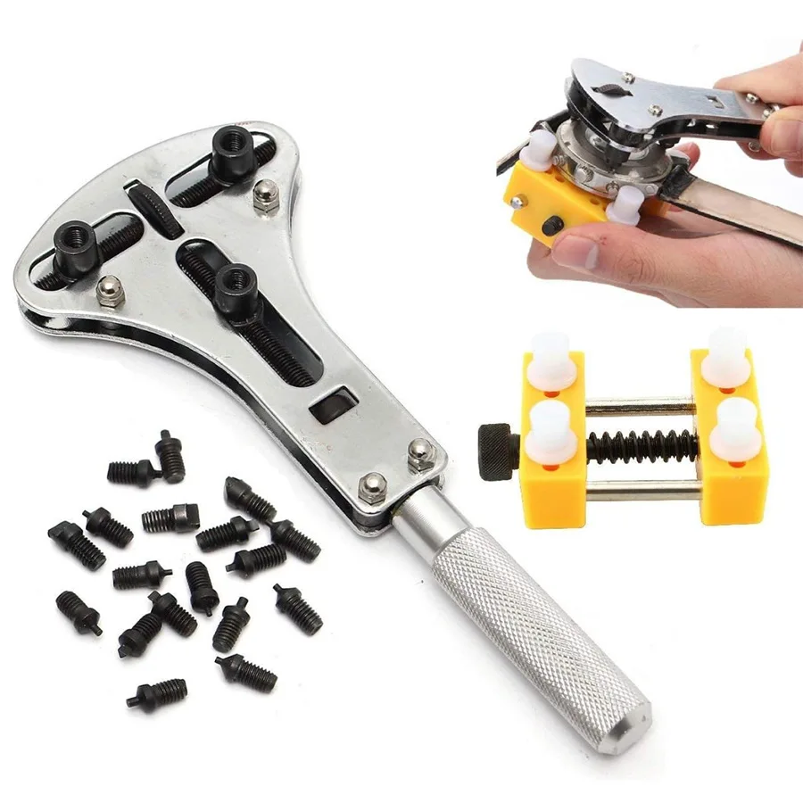 Watch Repair Tools Set Opener Steel 4 Type Paws Adjustable Watch Back Cover Opener Backcase open Tool With Movement Holder