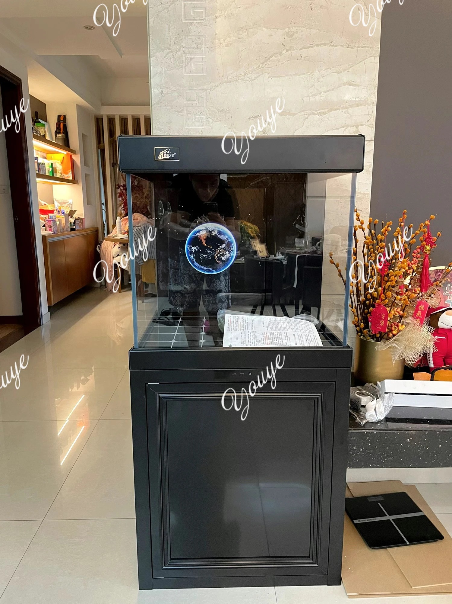 

New household fish tank living room floor ultra-white ecological screen bottom filter aquarium