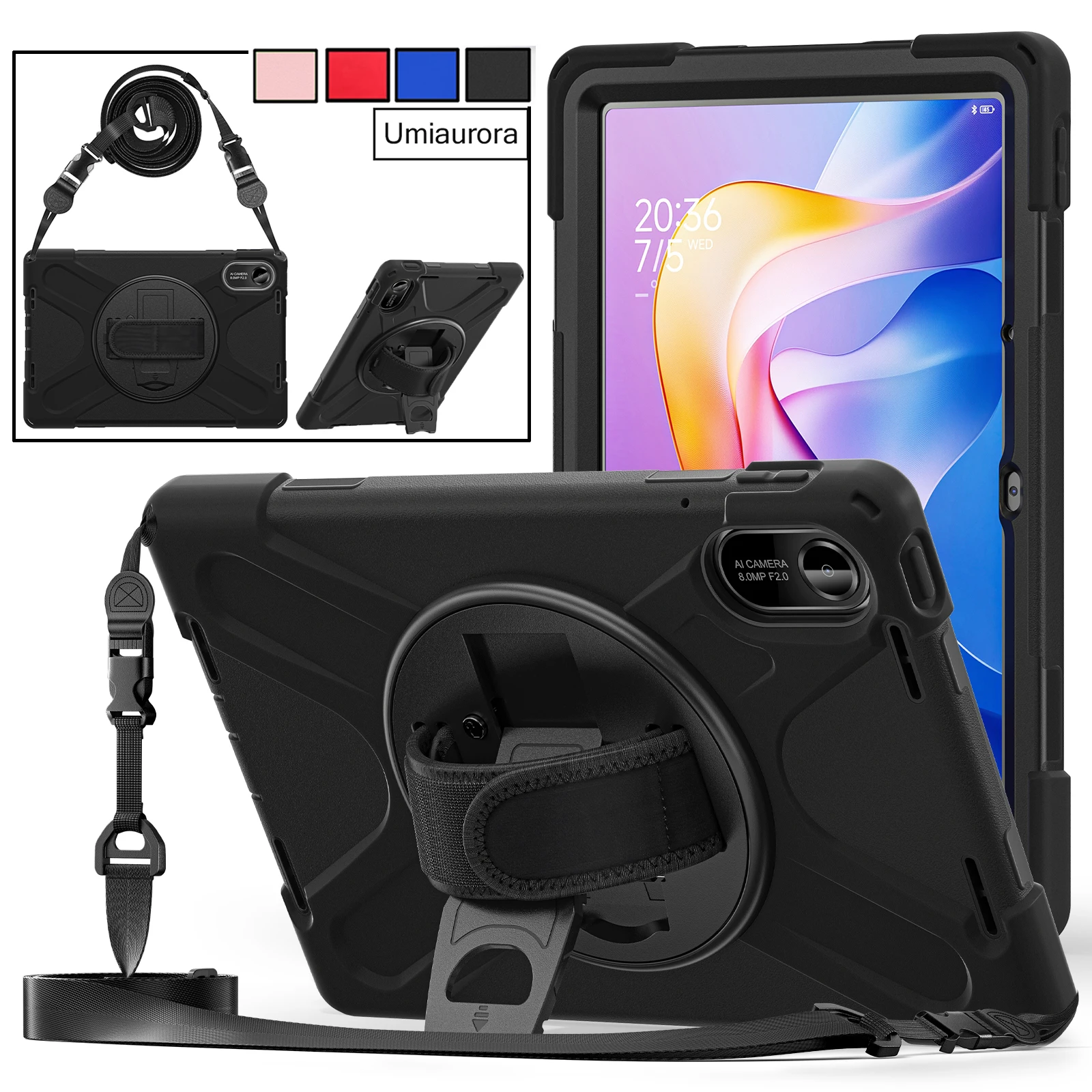 For Xiaomi Redmi Pad 2 Pad2 11 inch 2025 Heavy Duty Rugged Tablet Case Shockproof Silicon PC Stand Shoulder Strap Cover Funda