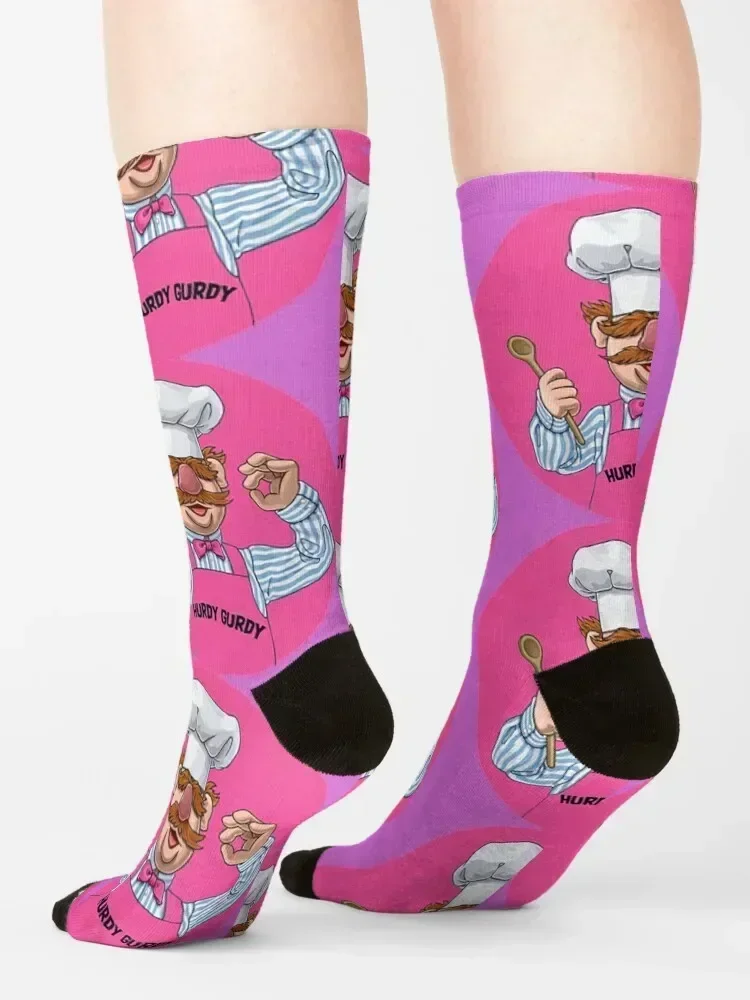 Hurdy Gurdy Bork Bork Microwave Chef - Bad Cook Gifts - Lazy Cooks - Funny Swedish Chef Socks summer Socks Men's Women's