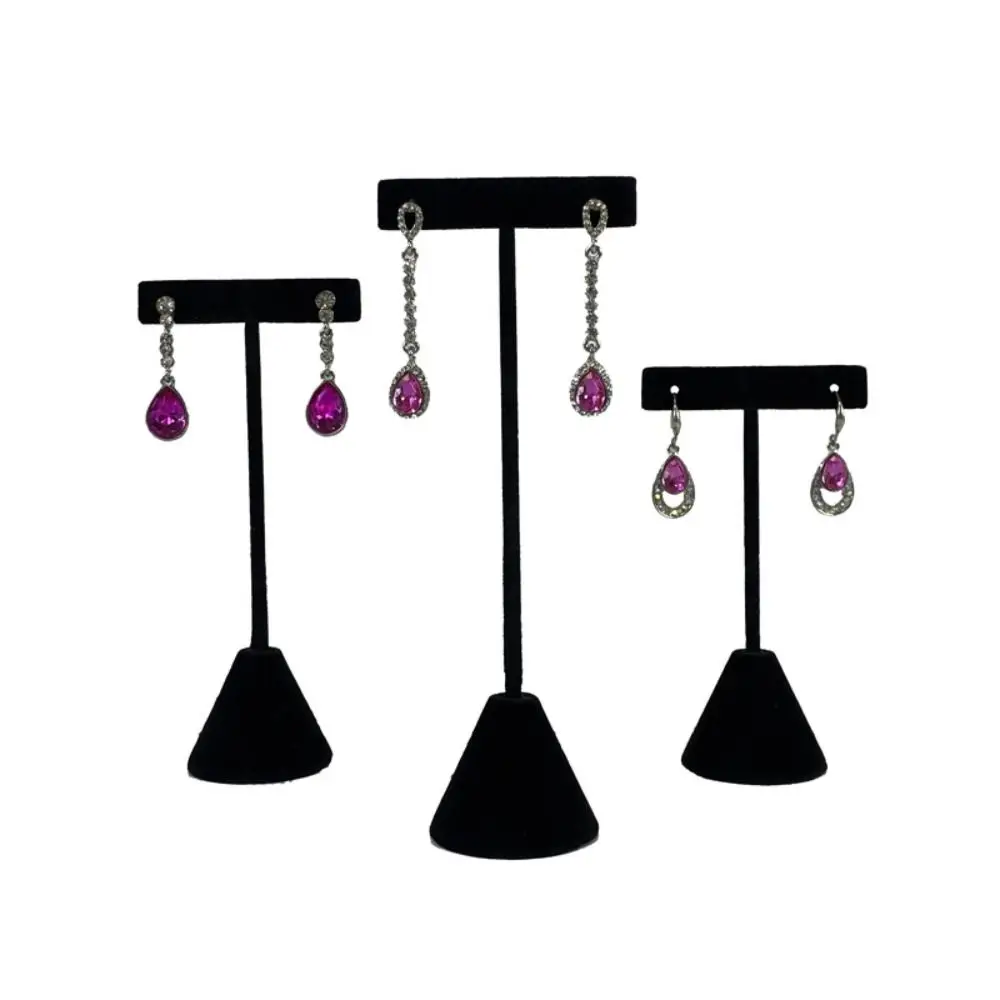Luxury T-Shape Velvet Earrings Display Rack Ins Exquisite Earrings Holder Storage Ornaments Earrings Display Stand Photo Props