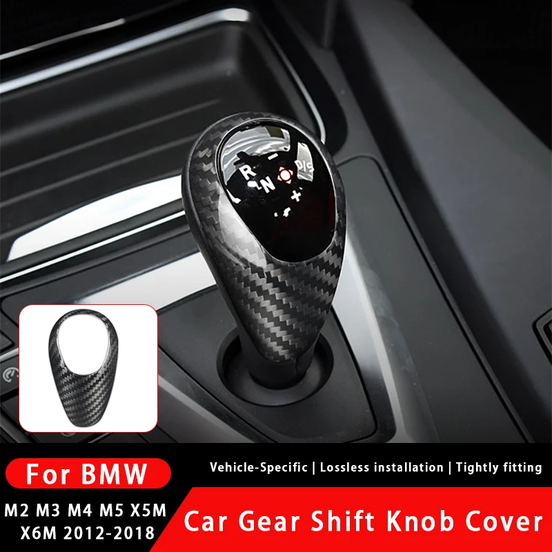 

Real Carbon Fiber Car Gear Shift Knob Gear Head Cover Trim For BMW M2 M3 M4 M5 X5M X6M F87 F82 F83 F06 F12 F13 F85 F86