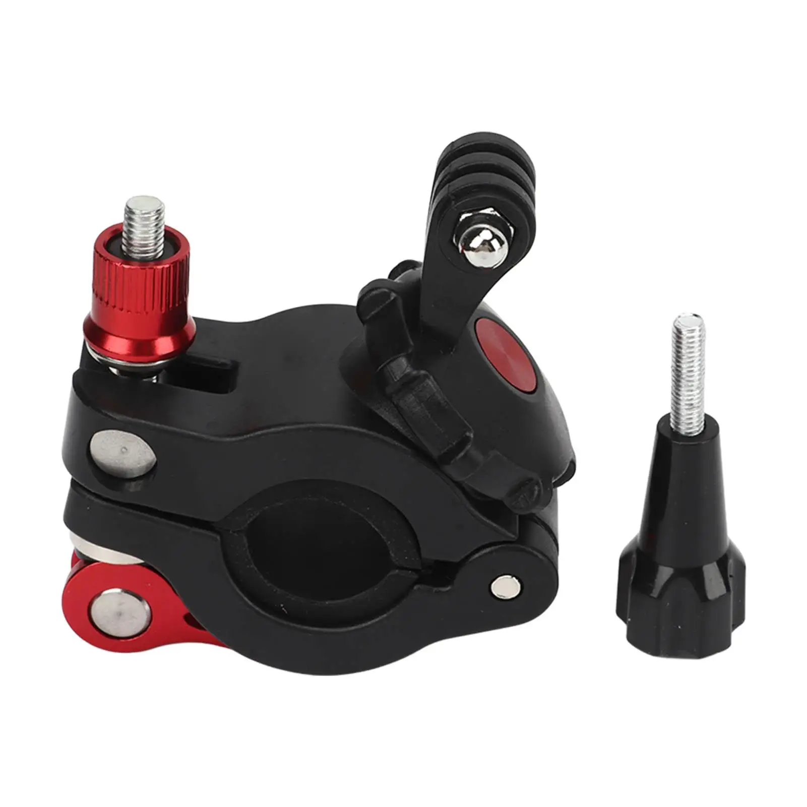 Rotatable Bike Handlebar Mount w/ Anti-Slip Silicone Pad for Action 3 - Double Head Sports Camera Clip