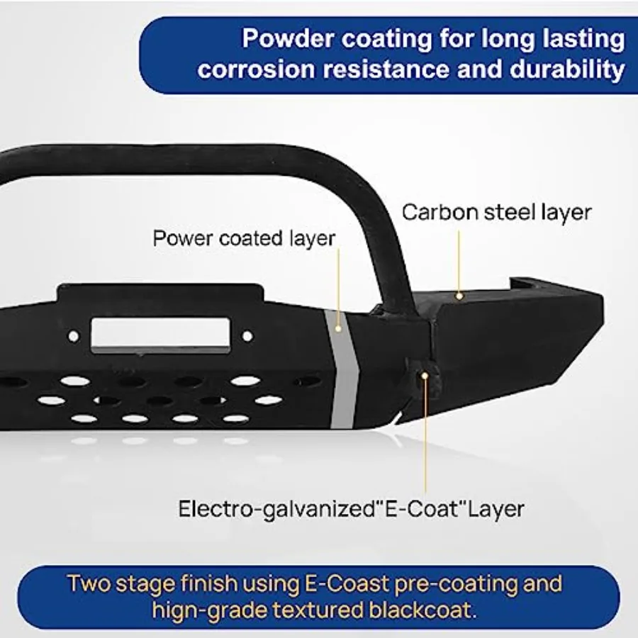 Сверхмощный передний бампер для бездорожья с бычьей планкой для Ranger 19982011, с креплением на пластину лебедки, кронштейны, черный порошок, коа