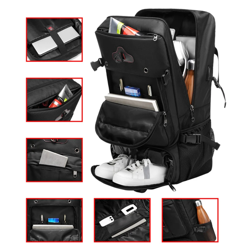 Imagem -02 - Bolsa de Viagem Impermeável Multifuncional para Homens Mochila de Grande Capacidade Mochila de Montanhismo ao ar Livre Mala de Bagagem Nova