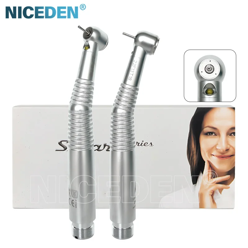 

Den tal Air Turbine Handpiece High Speed Fiber Optic LED 2Holes 4 Hole Push Button Standard Head