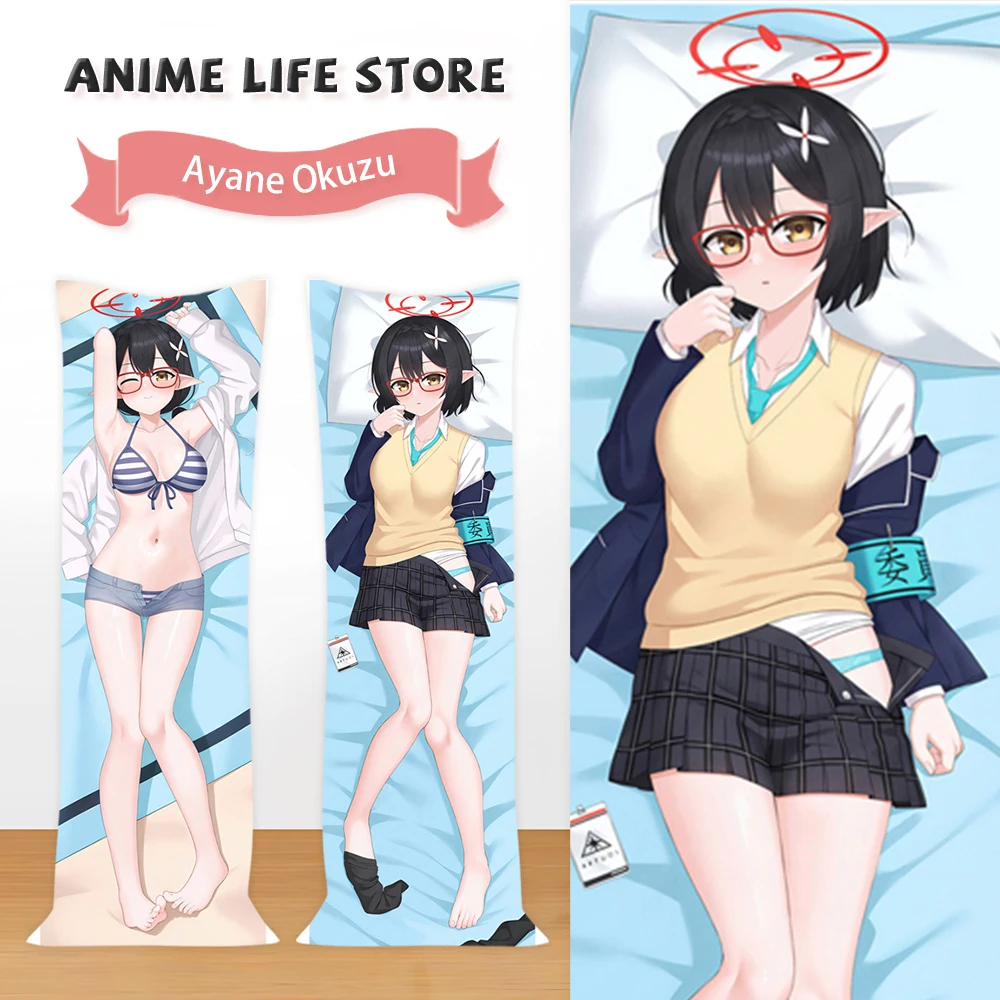 

Anime Ayane Okuzu Peachskin Dakimakura Cover Double-Sided Print Cartoon Pillowcase Blue Archive Ayane Okuzu Otaku Cushion Covers