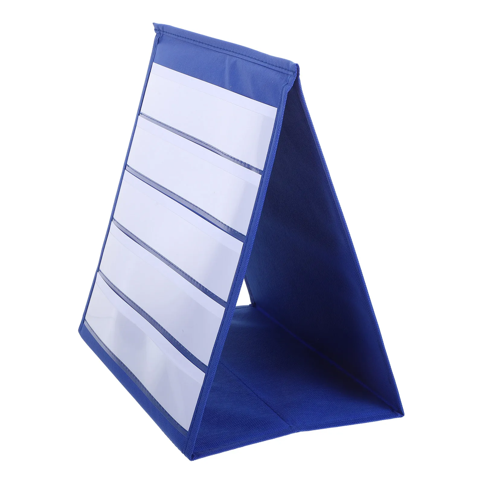 Desktop Pocket Chart Stand Double Sided Triangular Tabletop Chart Organizer Teacher Cards Holder Classroom Schedule Small Group