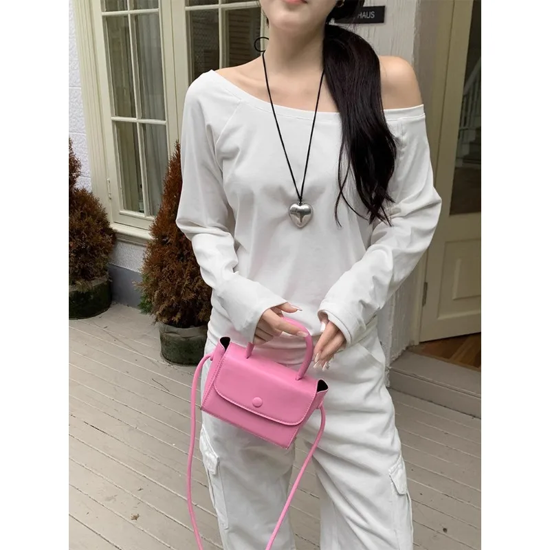 Camiseta de manga larga con un solo hombro para mujer, Top Sexy holgado con hombros descubiertos, estilo de lujuria pura, Top con hombros descubiertos para mujer