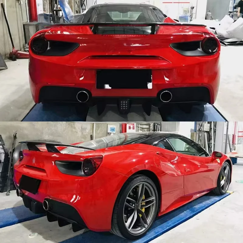 Carbon Fiber Is Suitable for the  488 Novitec Body Kit Components: Front Lip, Rear Diffuser, and Side Skirts.