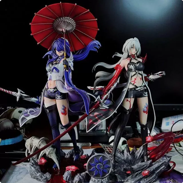 

Presale Anime Game Honkai：Star Rail Acheron Cosplay Anime Q version model ornament desktop decoration Xmas in-vehicle Gifts CYDN