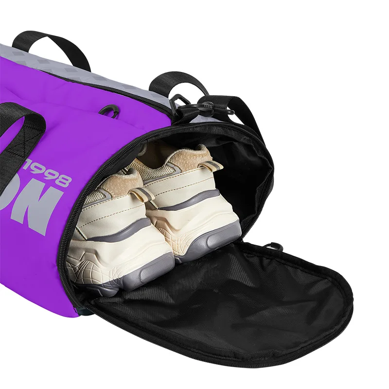 Nicho-cubo de zapatos independiente, bolsa ligera para entrenamiento deportivo y Fitness, color morado y amarillo, para viaje, natación, separación en seco y húmedo