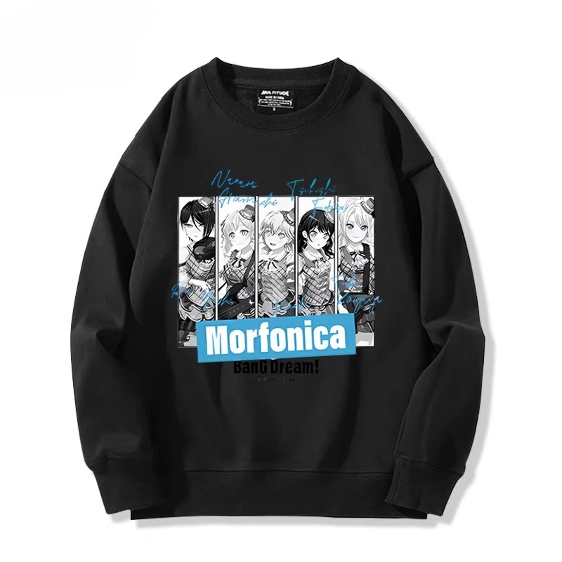 

Аниме-толстовка оверсайз BanG Dream Morfonica с круглым вырезом и длинными рукавами для женщин и мужчин, повседневный свободный пуловер
