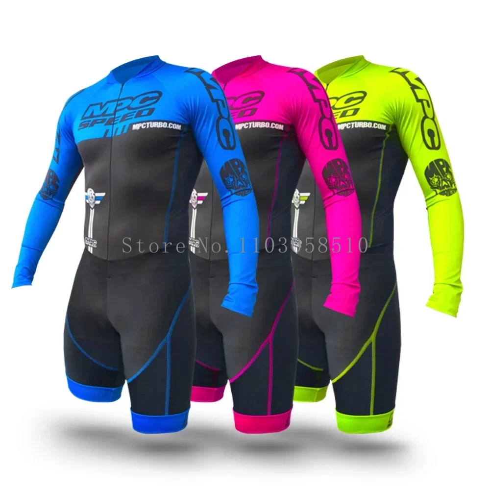 MPC Wheels 2025 Men Short Sleeve Triathlon Suit Speed Inline Roller Skate Skinsuit Fast Skating Clothing Without Cushion Dress