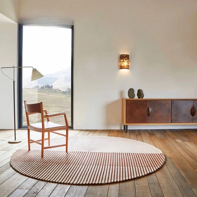 Round living room carpet household high-end wool blanket custom simple light luxury bedroom bedside blanket cloakroom