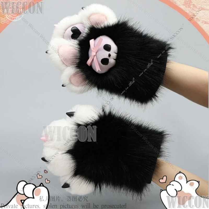 Rękawiczki Furry Claw Cosplay Animal Comic-con Rekwizyty Fursuit Dog Claw Fashion Woman Man Creative Sweet RolePlay Halloween Dostosowane