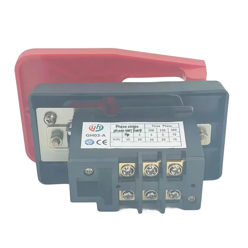 220V Single Phase 380V Three Phase 20Amp Electromagnetic Pushbutton Switch for Table Saws Bench Wood Machine GH03-A