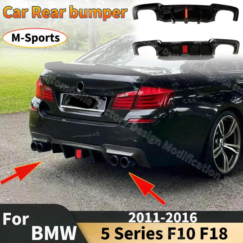 

Rear Bumper Diffuser for BMW F10 F18 5 Series M-Sport 2011-2016 Refit M5 Style Dual Out LED Spoiler Splitter Guard Lip Car Parts