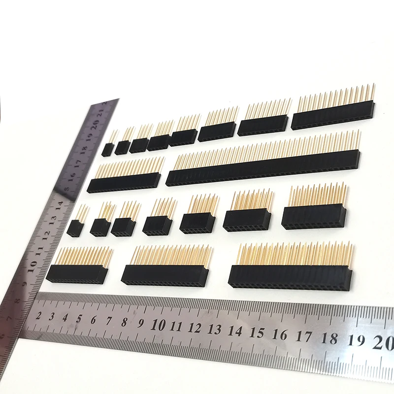 10 Stück 2,54mm Abstand Einreihige/Zweireihige Verlängerte Buchsenleiste Lange Stiftleiste 11mm Stiftlänge 2*2 3P 4P 5P 6P 8P – Detail 4