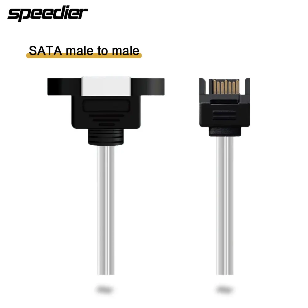 

Silver SATA 3.0 Male to Male 7-Pin Data Extension Cable with Screw Holes 30cm Computer Peripheral for Data Transfer