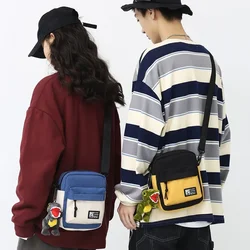 Women Men Canvas Shoulder Messenger Bags Small Korean Cute Fashion Female Crossbody Bag for Girl Boy 2023 Cloth Mini Handbags