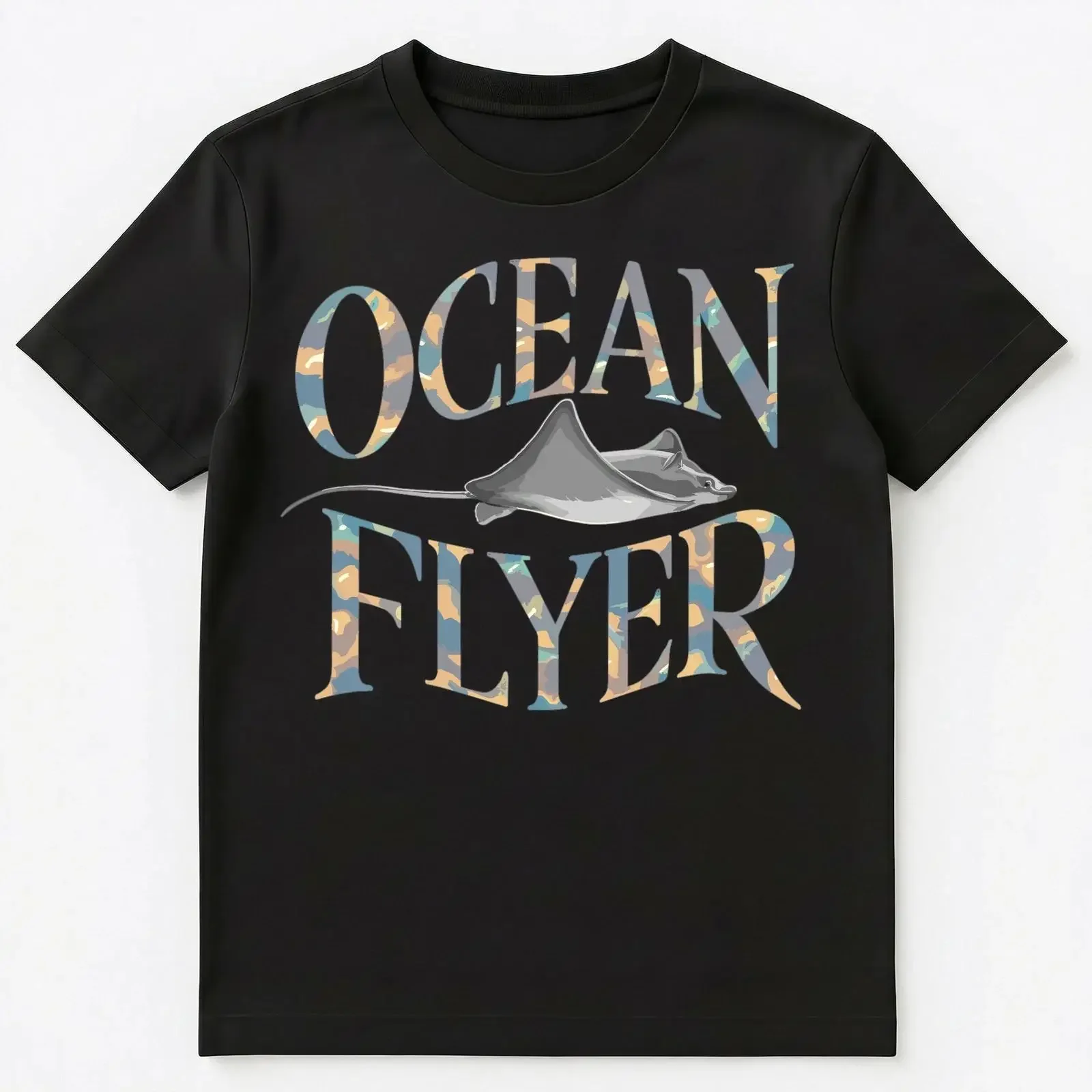 Lustiges T Shirt Ocean Flyer Stingray  vintage Washed Versatile designer clothes Stylish homme Comfortable fashion graphic