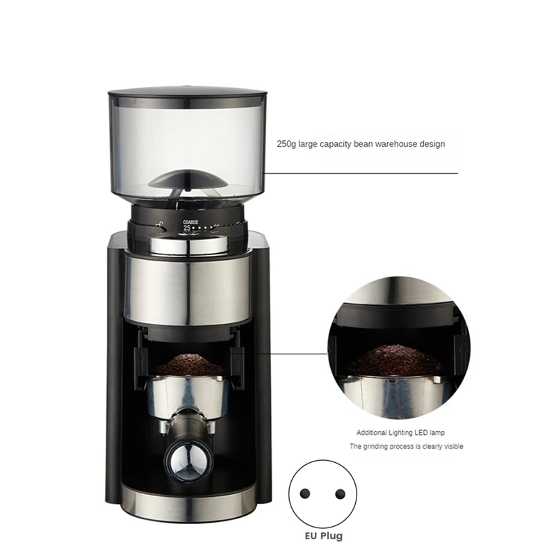 Adjustable Burr Mill Coffee Bean Grinder Coffee Grinder Electric Coffee Grinder 18 Level EU Plug