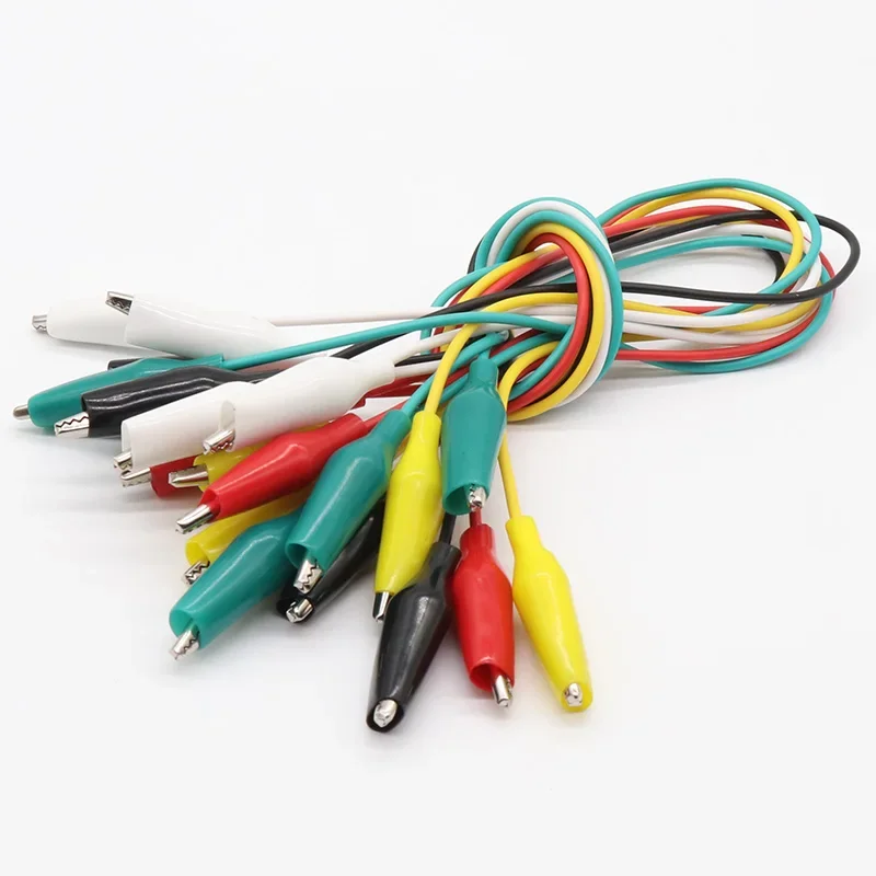 10pcs2pcs Line length 45cm Crocodile clip number  28mm Double-ended Crocodile Clips Cable Alligator Clips Wire Testing Wire Clip