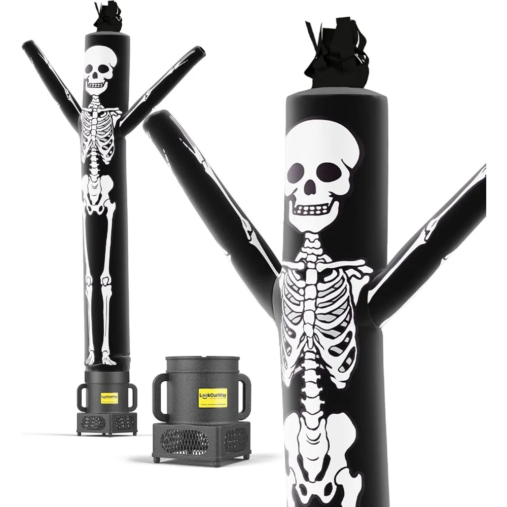 

7ft Tall Wacky Waving Inflatable Dancing Tube Guy with Weather Resistant Blower- Halloween Themed - Skeleton