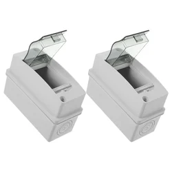 2pcs Professional 2-way Consumer Unit IP65 Electrical Enclosure Box Distribution Protection Box(2 Way)