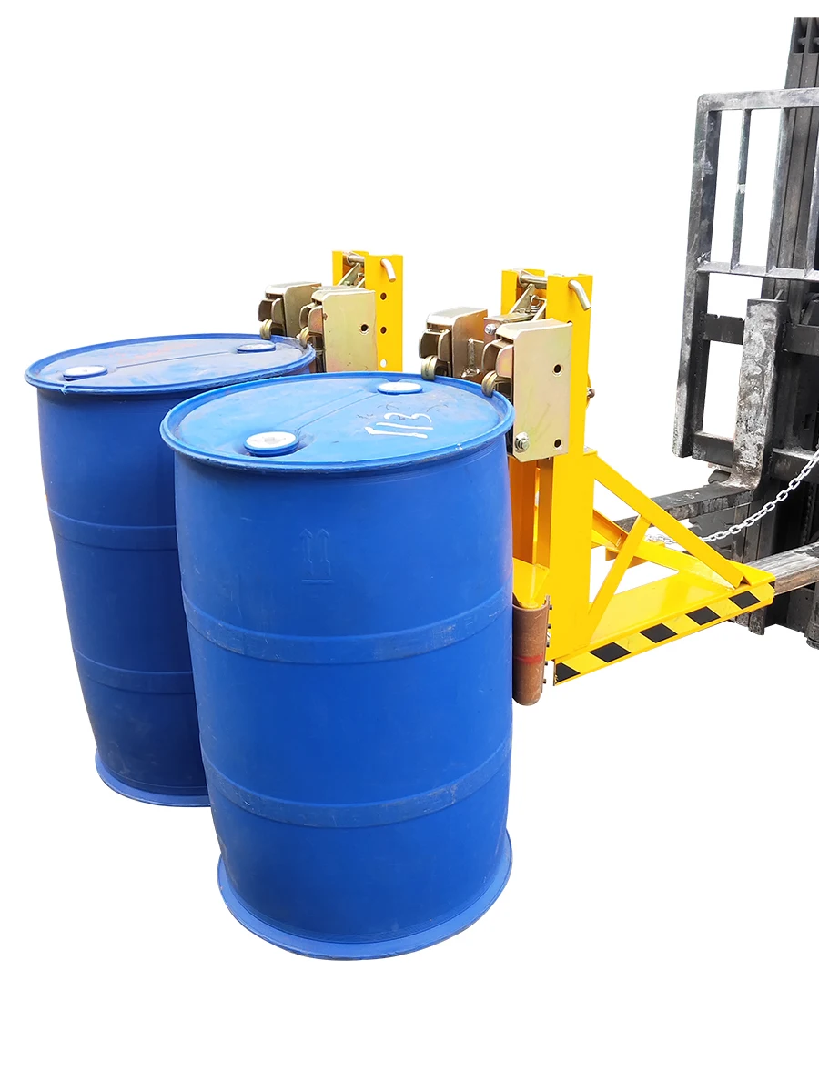 Oil drum clamp forklift special heavy-duty double-barrel eagle mouth handling artifact bucket grab hook unloading clamp