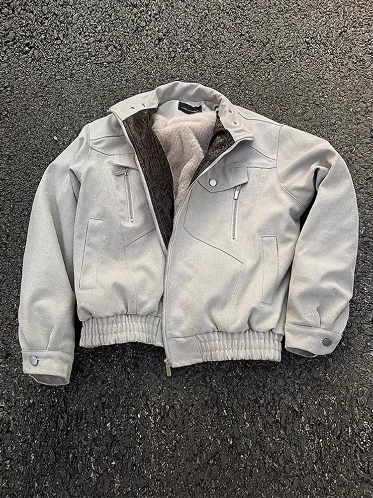 

Мужское зимнее пальто Thiened Fce Pilot Jaet, деконструированный дизайн, рабочая одежда из хлопка EME ZuoanMing, воротник-стойка, застежка-молния