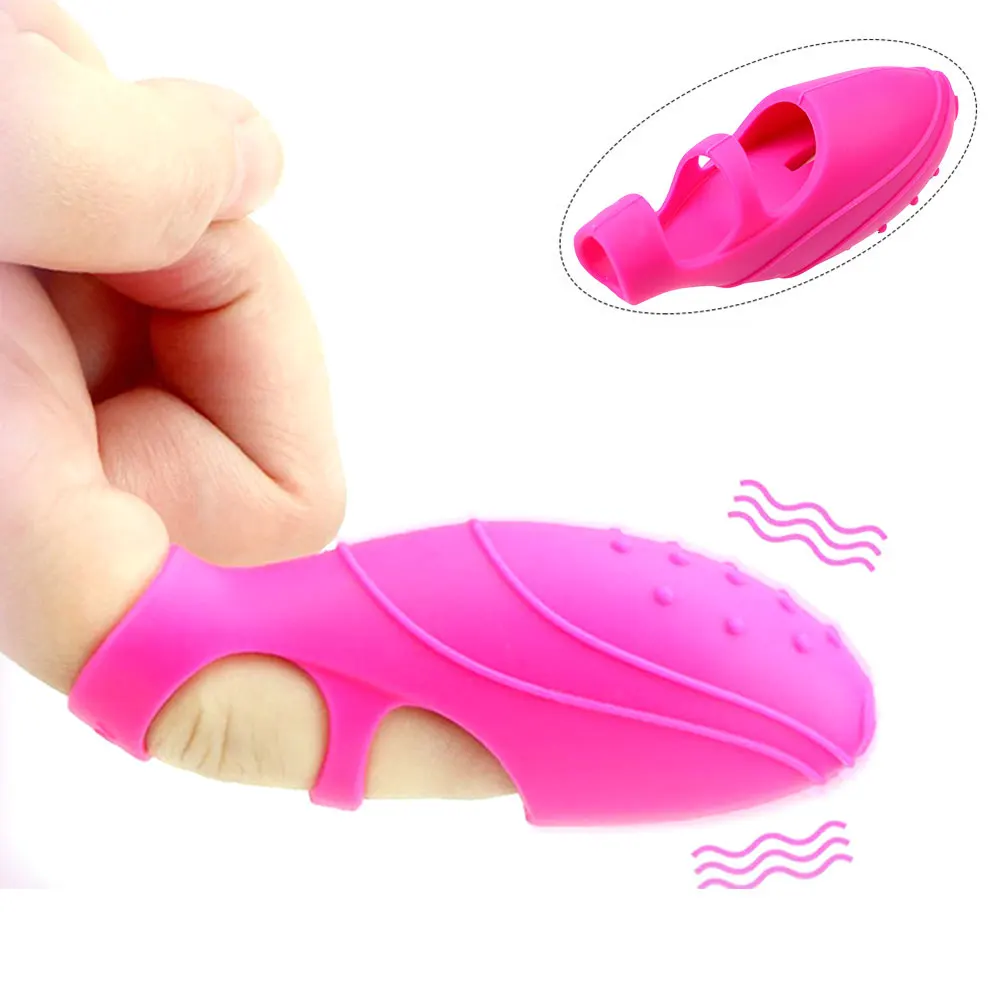 Portable Silicone Vibrator G-point Vibrating Finger Cover Waterproof Finger Vibrator Adult Sex Toy for Women