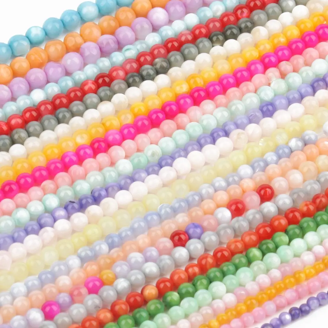 Natural Freshwater Colourful Shell Beads 2mm 3mm 4mm Round Loose Spacer Pearl Beads For Jewelry Making Free Shipping Wholesale