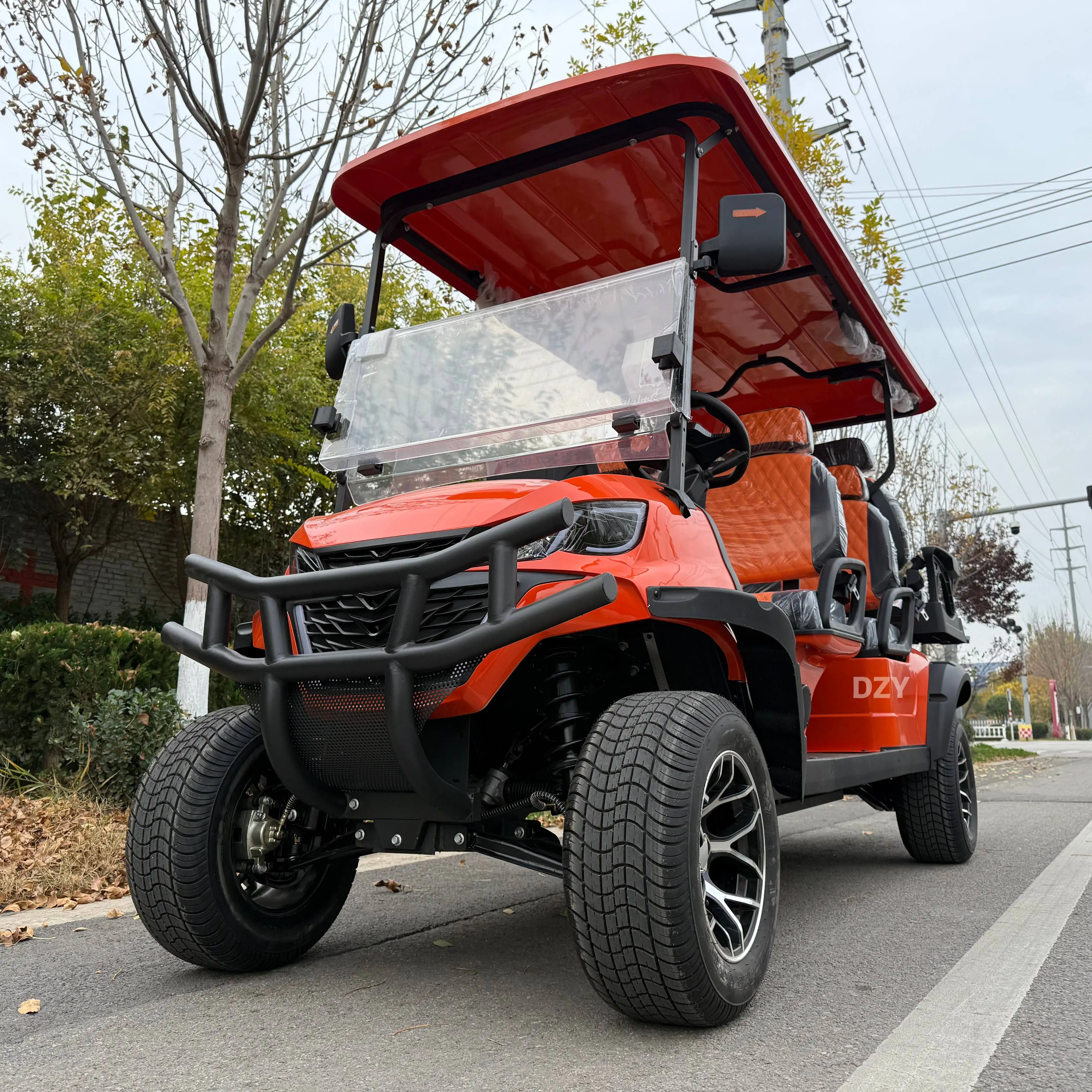 48/72V 5000W Lifted Electric Golf Cart  New Model with 4+2 Seats Global Sale DOT Certified Lithium Battery Powered Golf