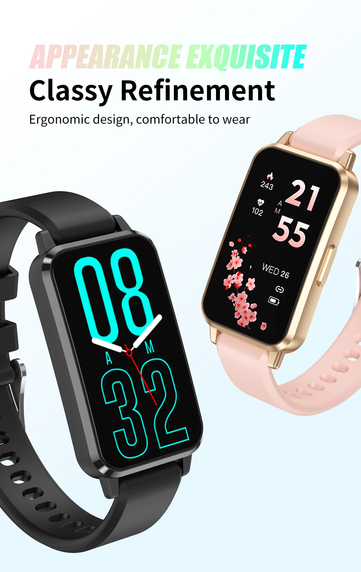 CY33 Cross-Border Android Watch Multi-Sport Feature Call Reminder Heart Rate Blood Oxygen Alarm Clock Hot Selling Smart Bracelet