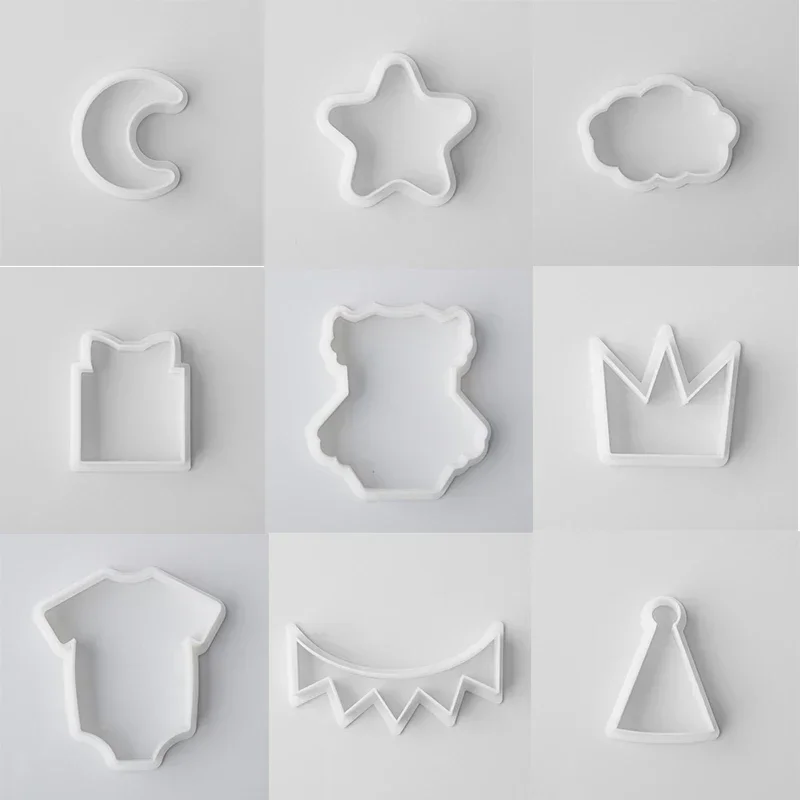 Cute Crown Clothes Star Clouds Cookie Cutters Fondant Cake Mold Biscuit Stamp Sugarcraft Baby Shower Cake Decorating Baking Tool