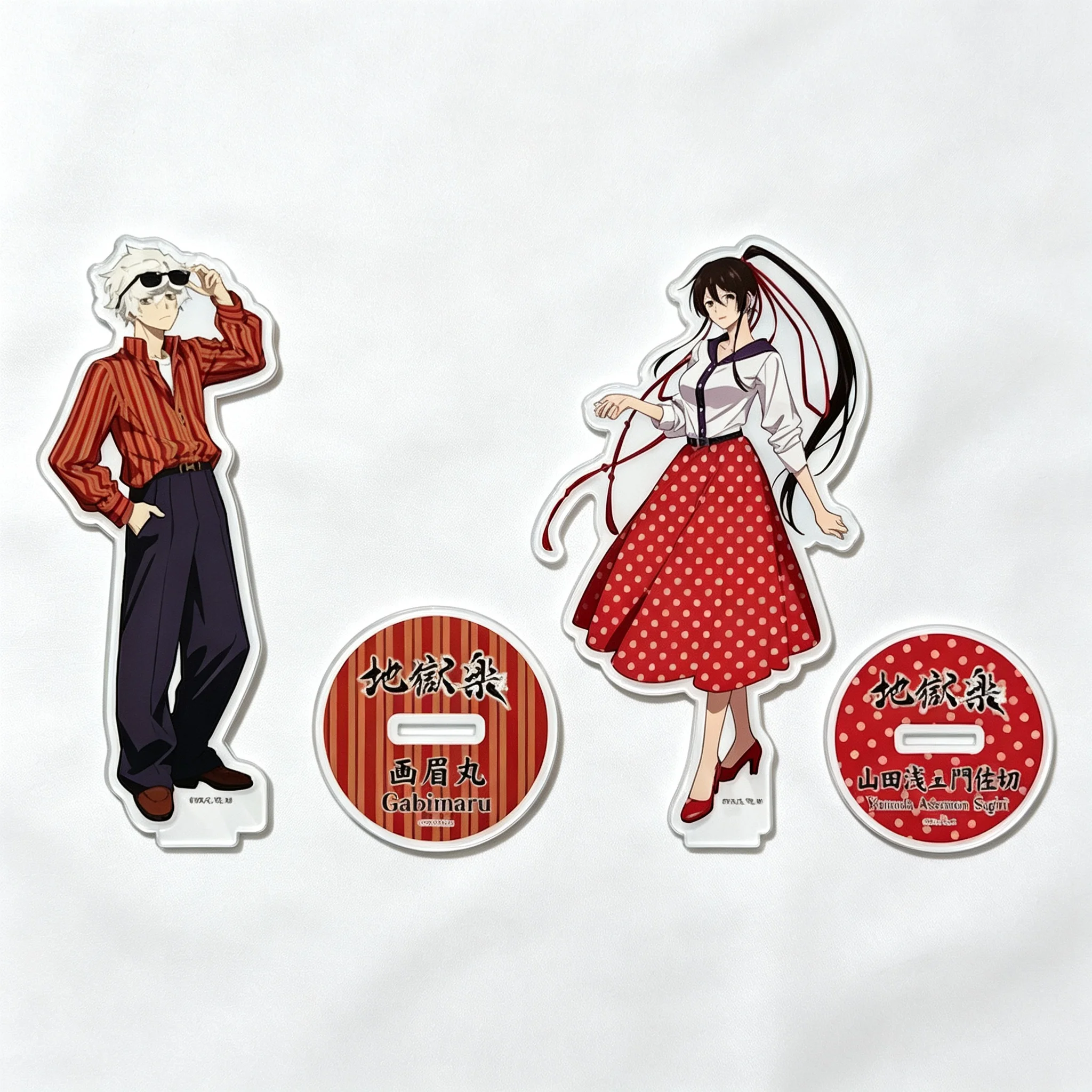 Anime Hell's Paradise: Jigokuraku Rock Style Gabimaru Yamada Asaemon Sagiri Acrylic Stand Model Plate Keychains Desk Decor