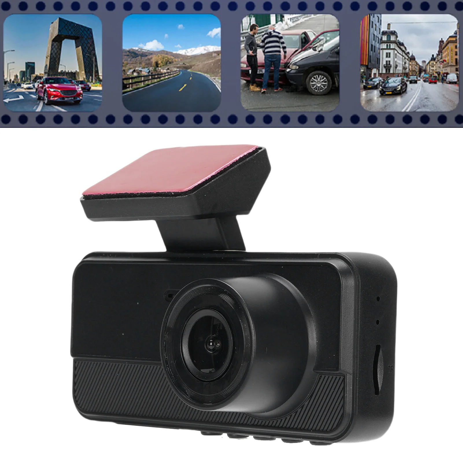 Car Camera Recorder 3 Channel Dash Cam 1080P Dash Camera Wifi Triple Car Camera with 32GB Card 2 Inch LCD Display 150mAh Battery