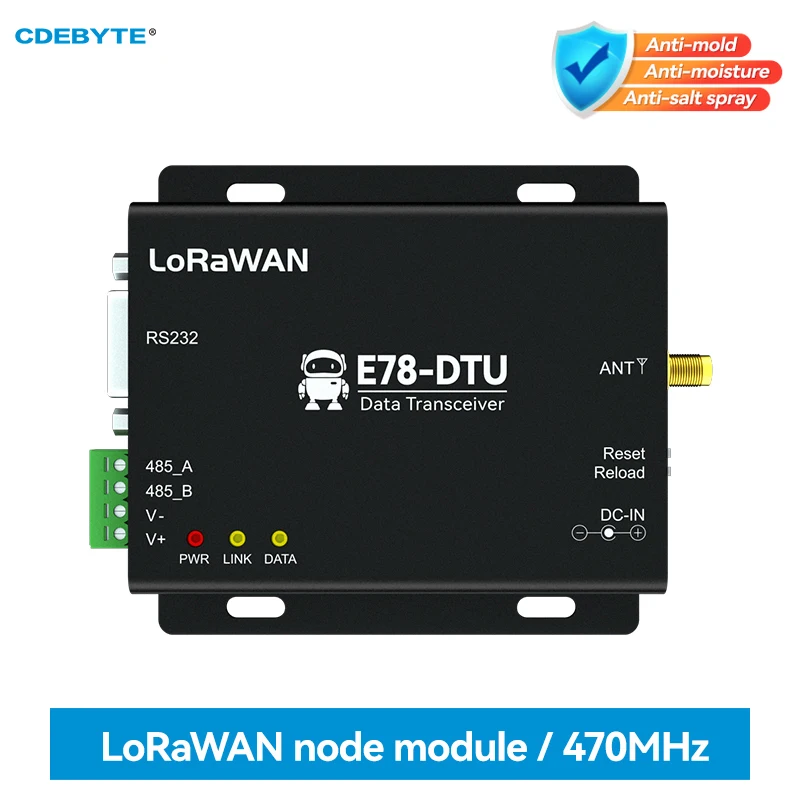 LoRaWan Node Module ASR6601 RS232/RS485 470MHz CDEBYTE E78-DTU(470LN22) DC:8～28v Support Class-A/Class-C 6KM ABP/OTAA Watchdog