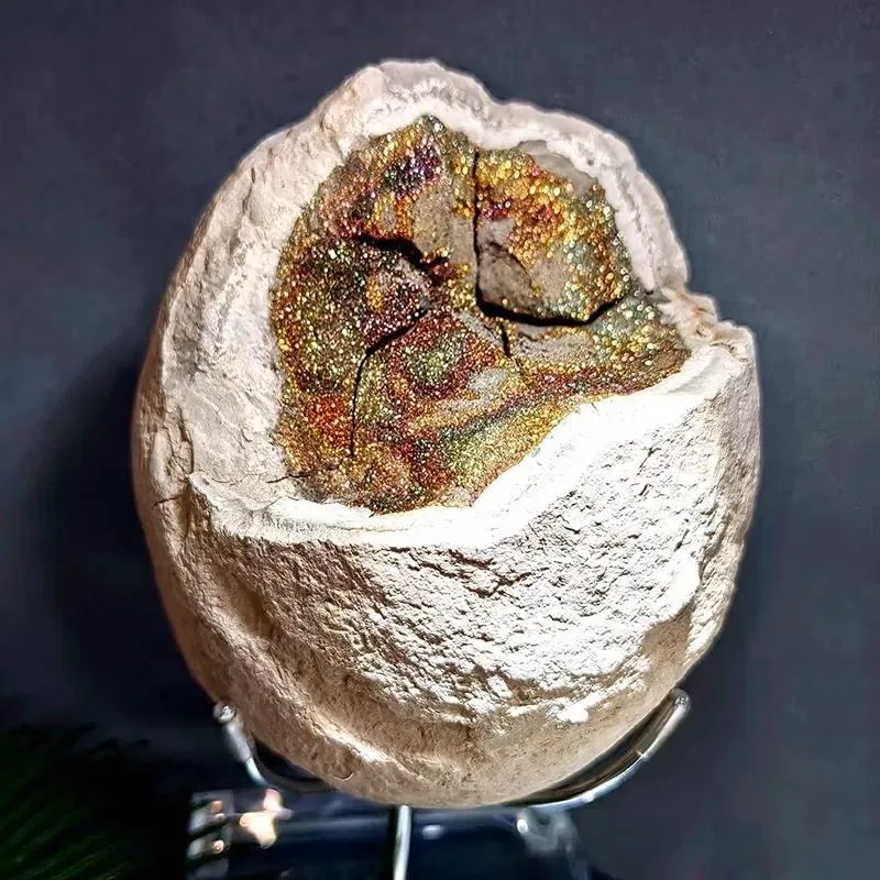 Natural Pyrite Egg Yellow Iron Ore Healing Stone Russian Colored Crystal Decoration