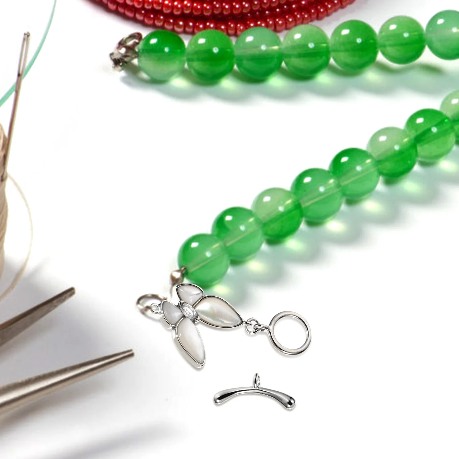 

2Pcs Gold Butterfly OT Clasp Necklace Extender Alloy Jewelry Connector Bracelet Chain Pendant Layering Accessory Silver