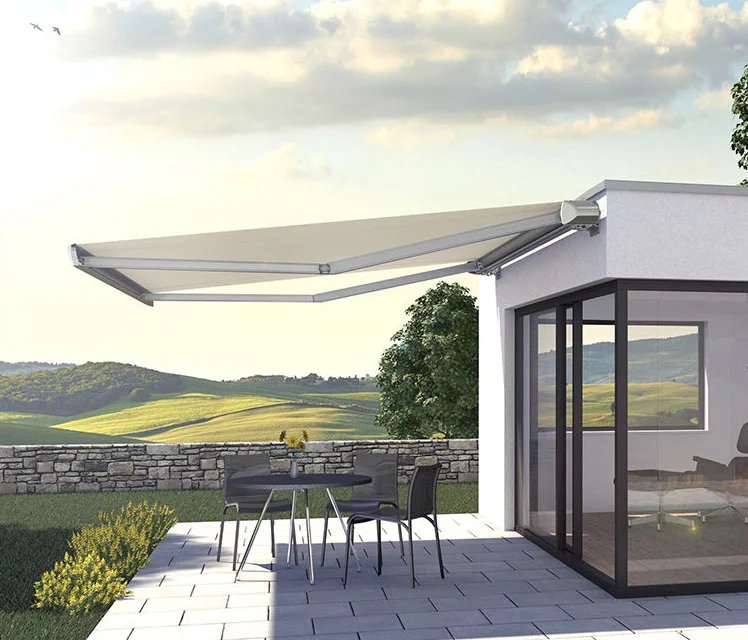 High Quality Easy Installation Aluminum Alloy Frame Sunshade Anti Rainstorms Acrylic Fabric Canopy Foldable Electric Awning