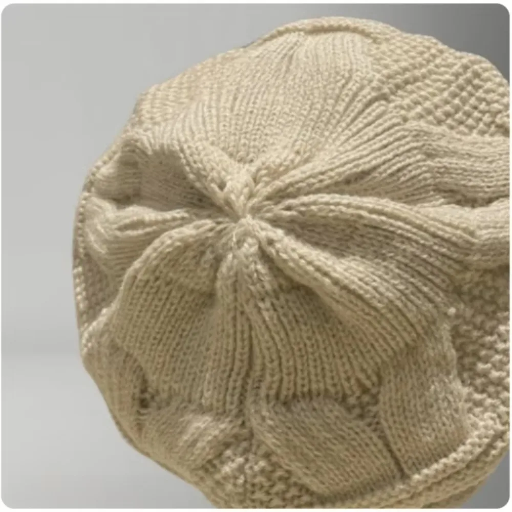 Casual Baggy Knitted Hat Oversized Thickened Wool Bonnet Caps Keep Warm Solid Color Skullcap Outdoor Riding image 4