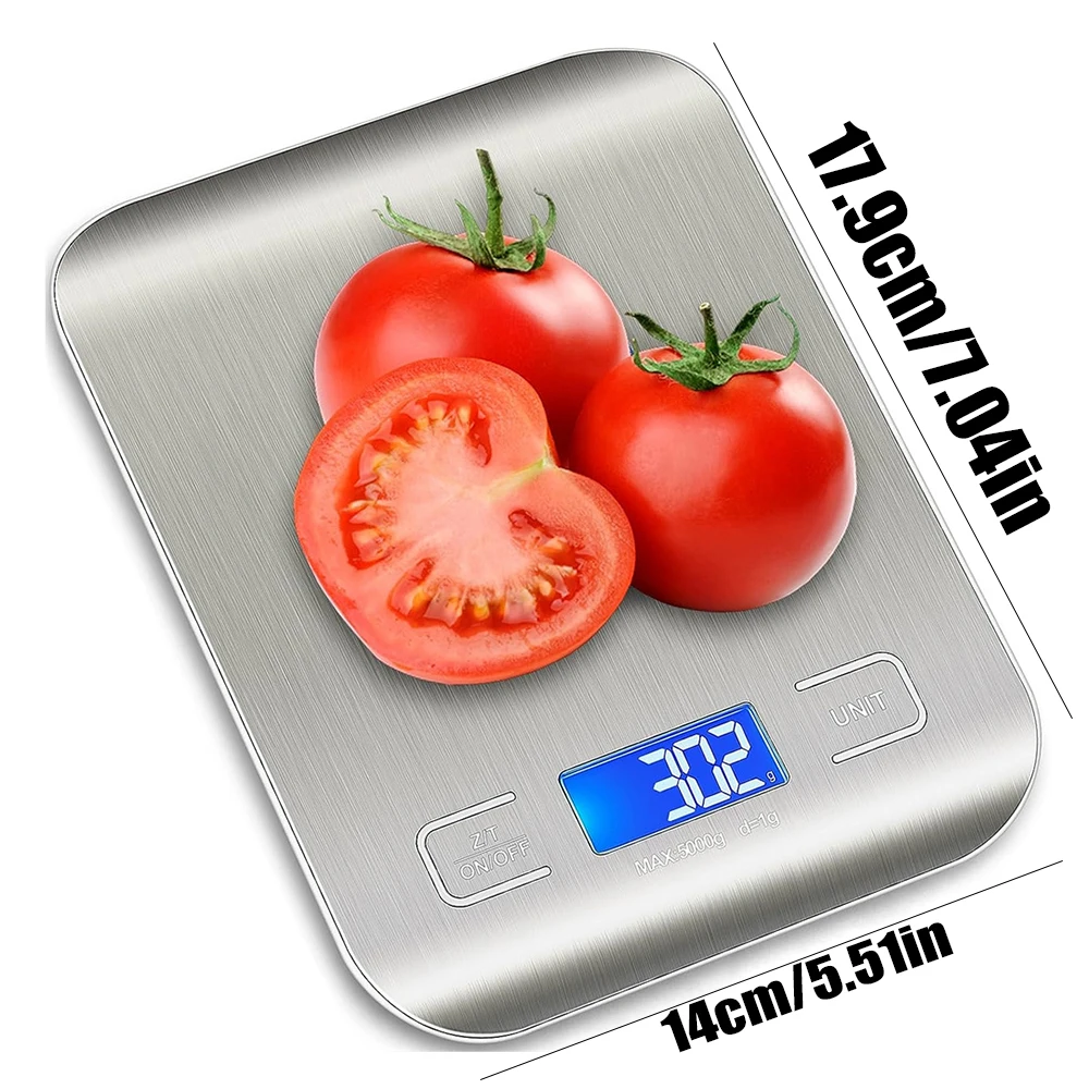 Digital Kitchen Scale, Professional Digital Scale 10kg/1g Accurate Measurement, Stainless Steel Kitchen Scale for Baking Cookin