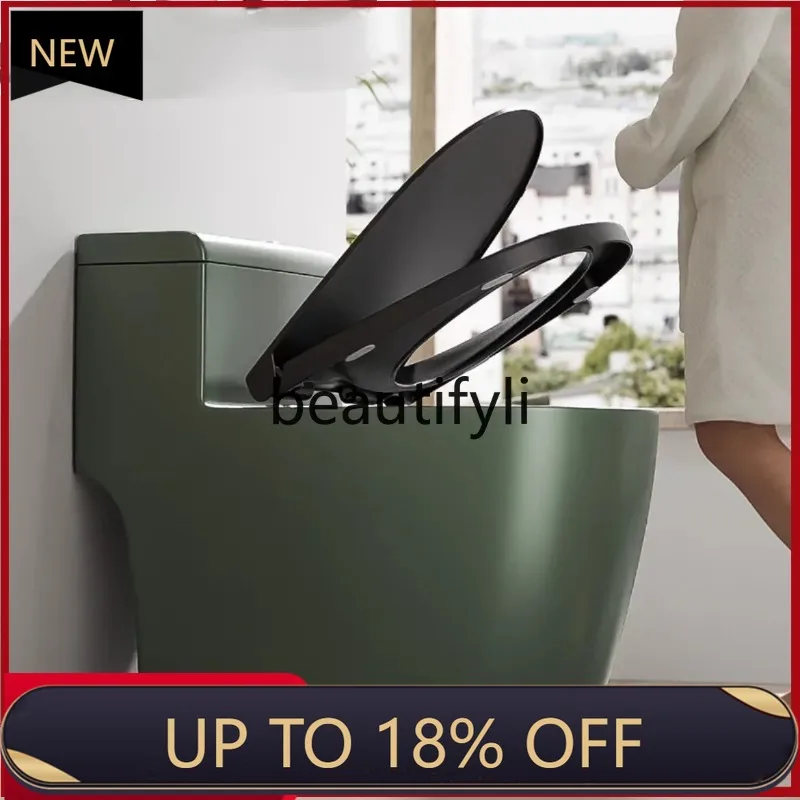 

Z189 Big pipe personalized green toilet household one-piece low water tank toilet siphon mute