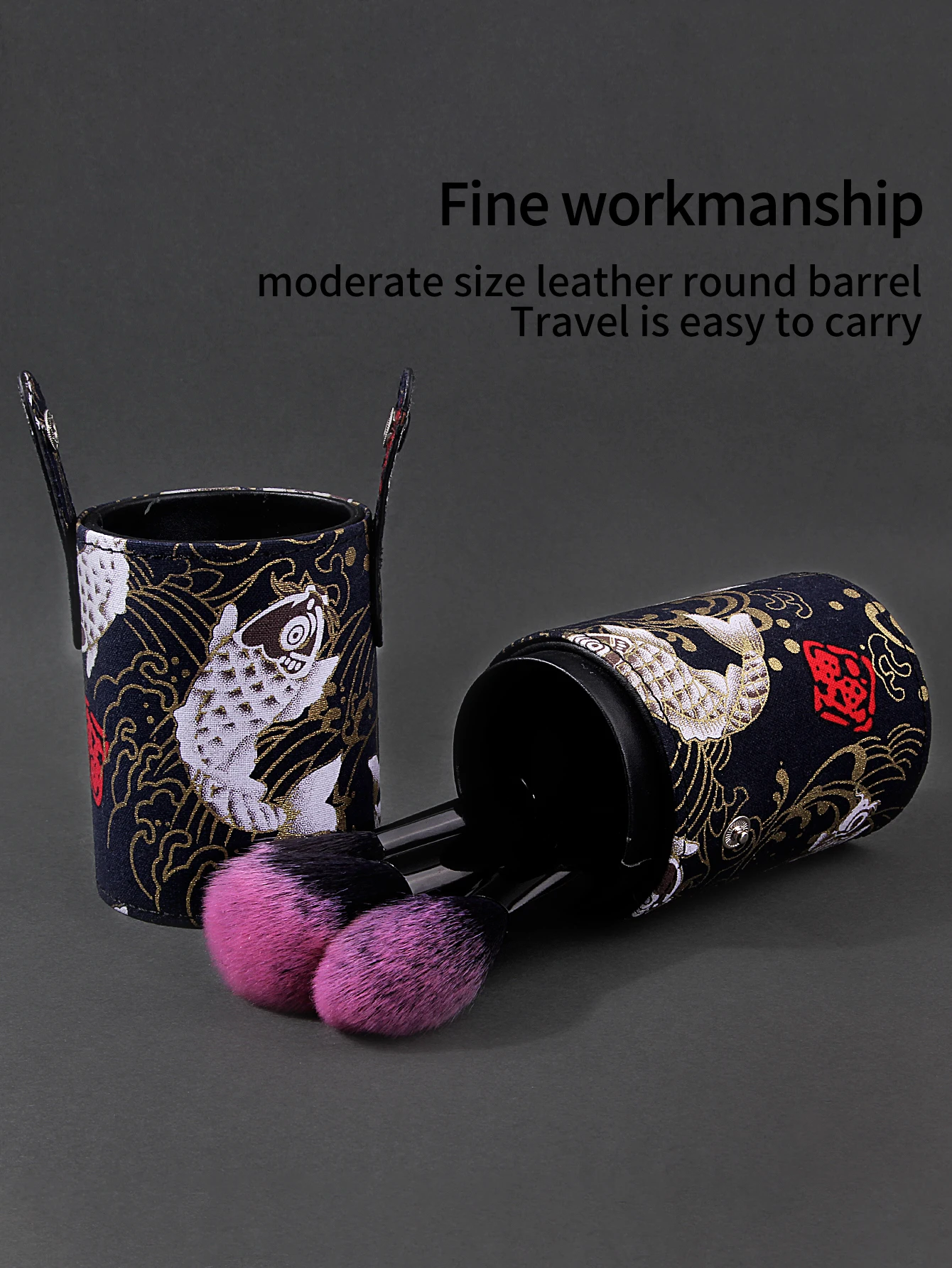 Bonne chance koi poisson seau de rangement pour pinceaux de maquillage, boîte de rangement pour rouge à lèvres et crayons à sourcils de bureau, porte-stylo de rangement pour ombre à paupières